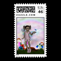 Fairy Afro Girl JazzLynn Postage 2Med postage by mickeyelvis128 Fairy Afro Girl JazzLynn Postage 2Med postage