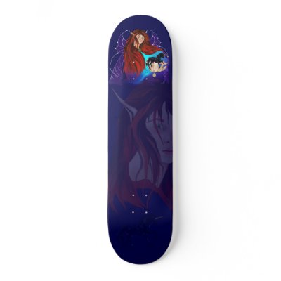 Fairy and Black Unicorn Skateboard by Lotacats