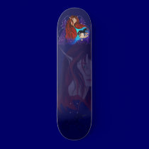 Fairy and Black Unicorn Skateboard