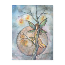 Fairy and Cat Postcard by Molly Harrison
