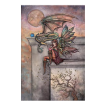Fairy and Dragon Art Poster by Molly Harrison
