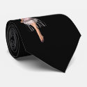Fairy And Pink Zinnia Flower Necktie