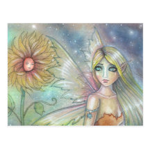 Fairy and Sunflower Fantasy Faerie Art Postcards