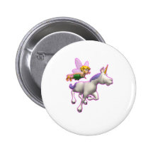 Fairy and Unicorn Pinback Button