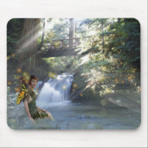 Fairy and waterfall mousepad