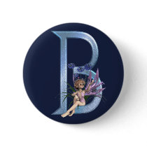 Fairy Blue Monogram B buttons by initials Fairy Blue Monogram B buttons