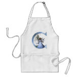 Fairy Blue Monogram C aprons