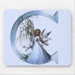Fairy Blue Monogram C Mouse Mats