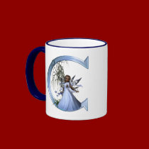 Fairy Blue Monogram C mugs