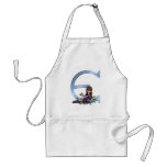 Fairy Blue Monogram E Aprons