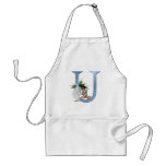 Fairy Blue Monogram U Aprons