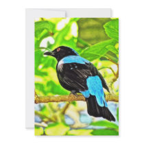 Fairy Bluebird Photo Painting Personalized Invitation