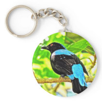 Fairy Bluebird Photo Painting Keychains