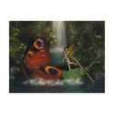 Fairy Boat Scene, butterfly, water postcards