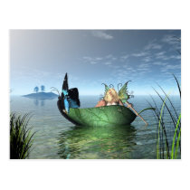Fairy Butterfly Boat postcards