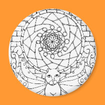 Fairy Cat and Rose Window magnets