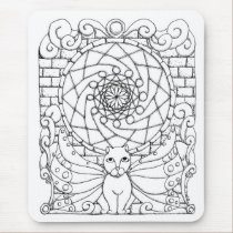 Fairy Cat and Rose Window mousepads