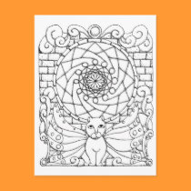 Fairy Cat and Rose Window postcards