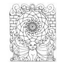 Fairy Cat and Rose Window posters