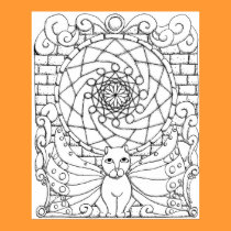 Fairy Cat and Rose Window posters