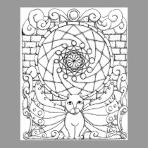 Fairy Cat and Rose Window posters