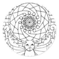 Fairy Cat and Rose Window stickers by BeMusedArt Fairy Cat and Rose Window stickers
