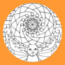 Fairy Cat and Rose Window stickers