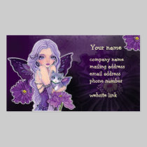 Fairy  & Cat "Poppy Night Adventure" Business Card business cards