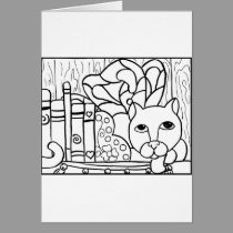 Fairy Cat W Books cards