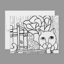 Fairy Cat W Books invitations