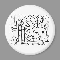 Fairy Cat W Books magnets