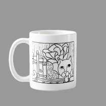 Fairy Cat W Books mugs