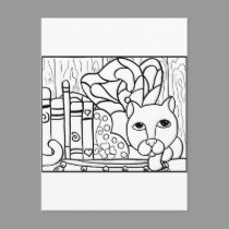 Fairy Cat W Books postcards