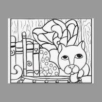 Fairy Cat W Books postcards