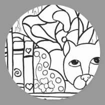 Fairy Cat W Books stickers