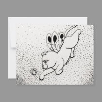 Fairy Cat W Butterfly invitations