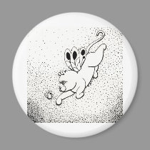 Fairy Cat W Butterfly magnets