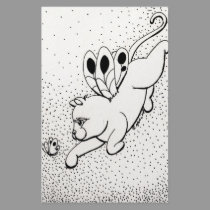 Fairy Cat W Butterfly stationery