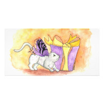 Fairy Cat's Gift photo cards by BeMusedArt Fairy Cat's Gift photo cards