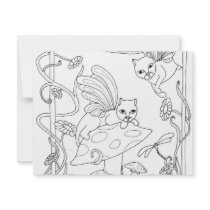 Fairy Cats N Mushroom invitations