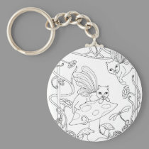 Fairy Cats N Mushroom keychains