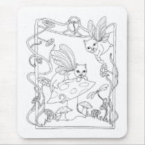Fairy Cats N Mushroom mousepads