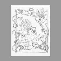 Fairy Cats N Mushroom postcards