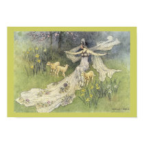 Fairy Coquette and Lambs by Warwick Goble Poster posters