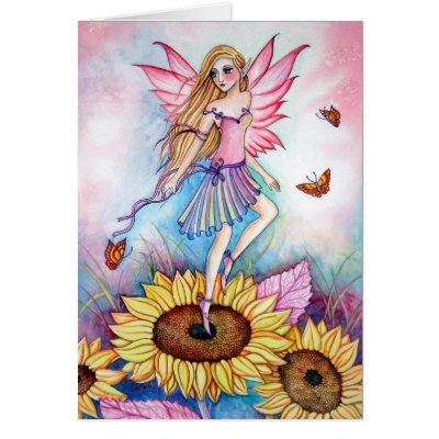 * Fairy * Dance of  Sunflower  - Blank Card by cckuik