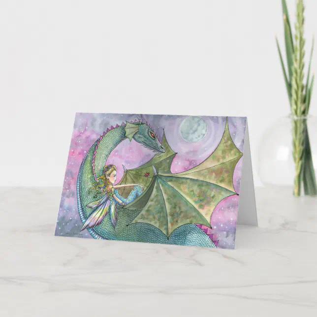 Fairy Dragon Blank Card By Molly Harrison Zazzle