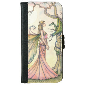 Fairy Dragon Fantasy Art Illustration iPhone 6 Wallet Case
