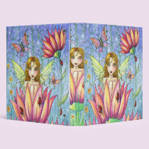 Fairy Flowers Butterflies Ladybugs Binder
