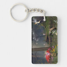 Fairy forest key chain rectangular acrylic keychains