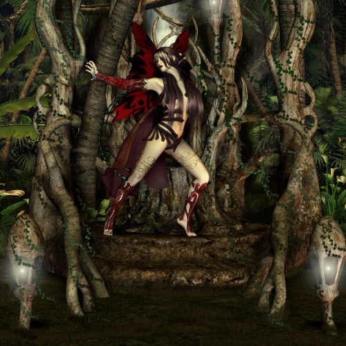 fairy forest print, sexy fairy in the woods print